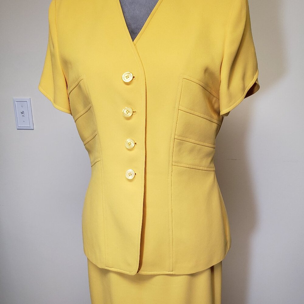 Albert Nipon Soft Canary Yellow Two-Piece - image 2
